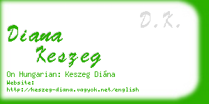 diana keszeg business card